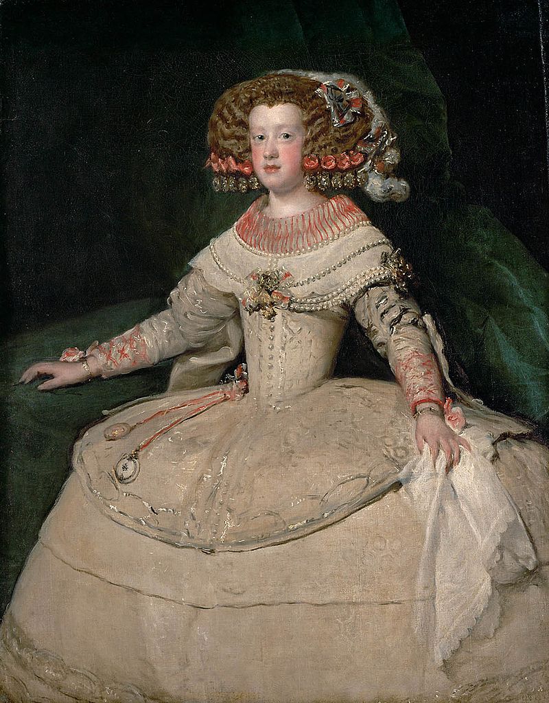 Infanta Maria Teresa d'Austria, sorella di Carlos II sposerà Louis XIV Re di Francia. Ritratto di Juan Var der Hamen, Kunsthistorisches Museum, Vienna